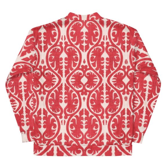 Japanese Vintage Original Woodblock Print Unisex Bomber Jackets. - Picture 3 of 10